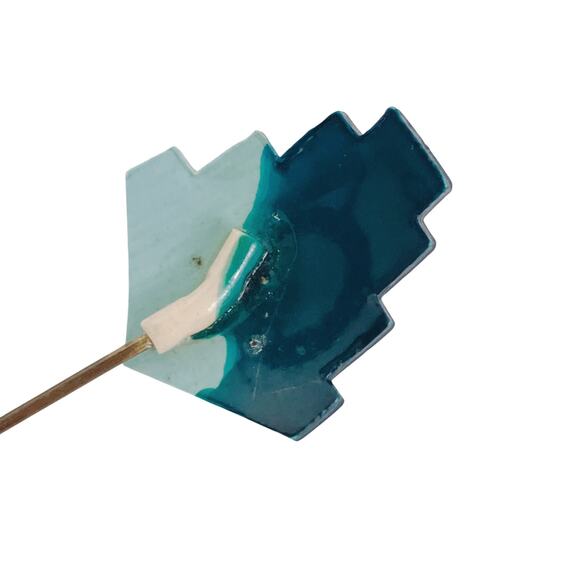 Vintage 80s Art Deco Revival Rhinestone Collar Pin Bar Brooch Geometric Jewelry - Picture 8 of 12